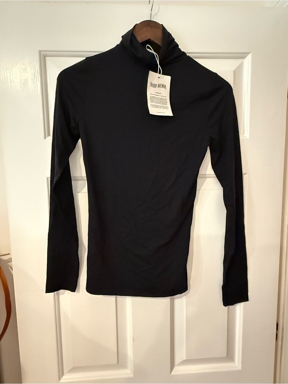 Djerf Avenue Black Long Sleeve Turtleneck Top